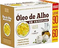 Óleo de Alho (Leve 90 Pague 60 Cápsulas) - Auxilia no trato urinário, no tratamento de micoses e doenças respiratórias (asma e bronquite)