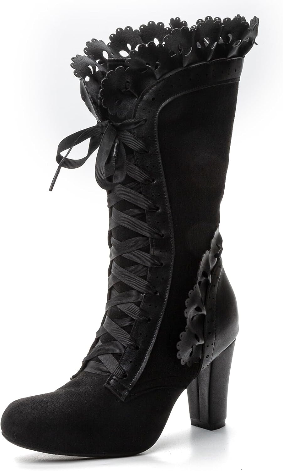 Victorian Boots Women Vintage - Mid Calf Cuban Heel