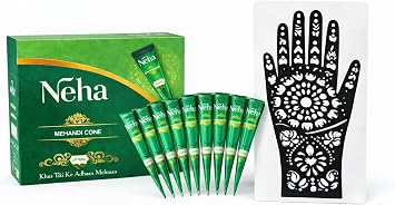 Pack of 12, Mehndi Dark Brown Ready to Use, Paste