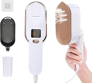 Mini Steam Iron with Digital Screen, 1200W Travel Steamer for Clothes Portable Mini Iron, 2 in 1 Dry and Wet Ironing with 4 Settings, 180° Rotatable Handle Fast Heat-Up for Home Travel College