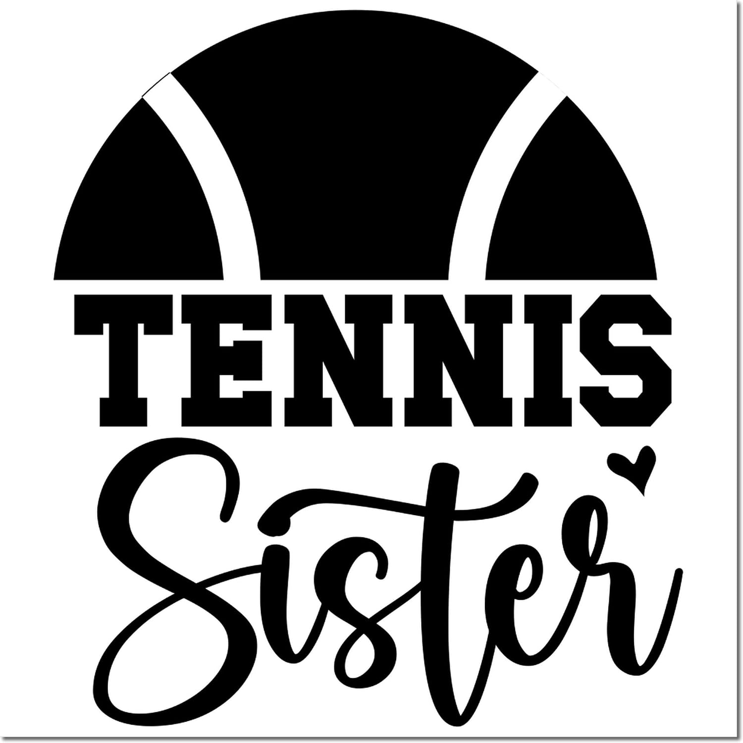 Personalized Tennis Sister Chic Handmade Rubber Stamp, Standard 1-5/8" Square Wood Handle, Custom Gift Professional Grade for Enthusiasts & Shoppers, Crafts Stationery
