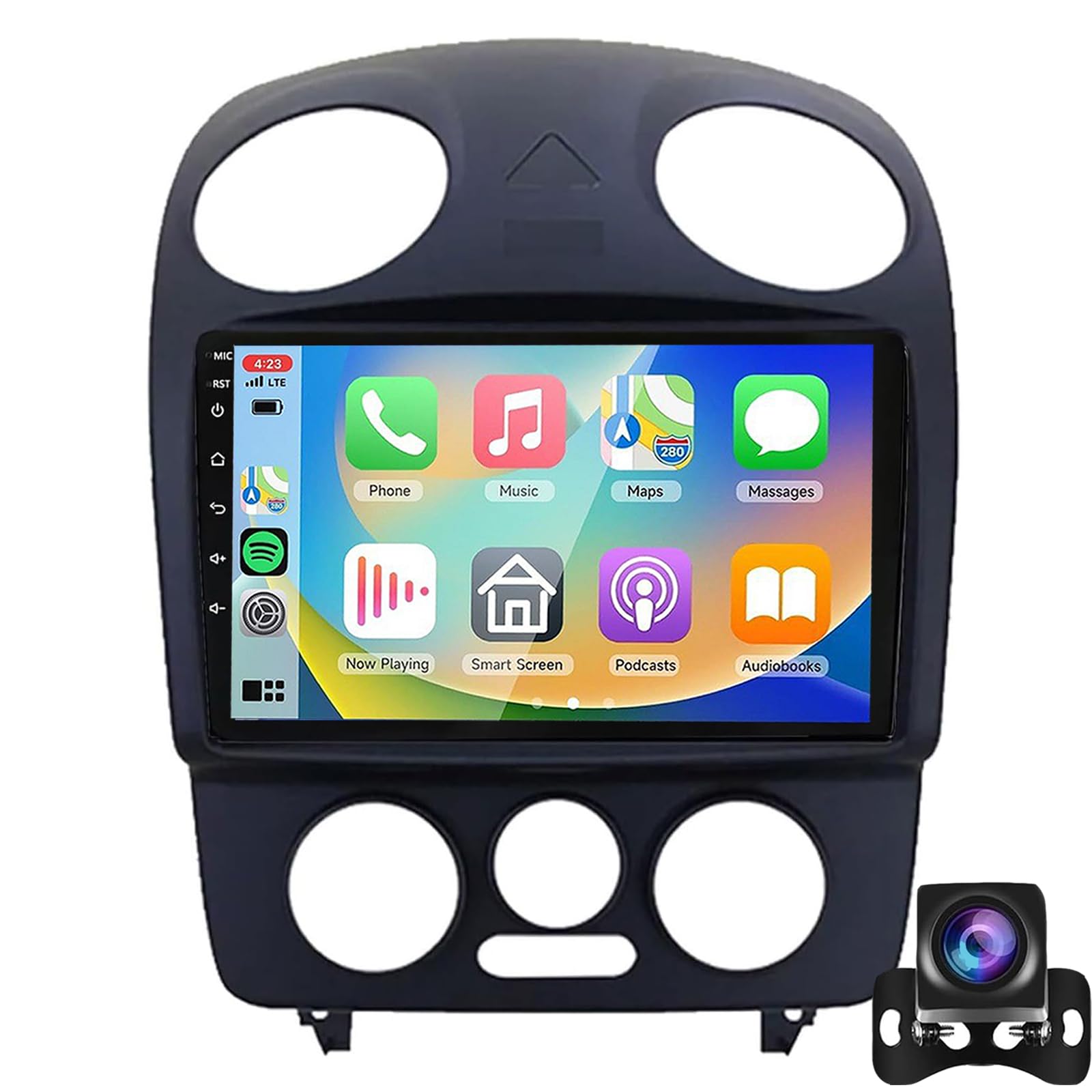 Dcoiek Wifi 1G+32G Car Stereo For V-W Vol-Kswagen Beetle 2000–2012 With Wireless Carplay & Android Auto 9-Inch Hd Touchscreen Stereo Featuring Bluetooth Gps Navigation Wifi Fm/Rds Audio Eq Swc And Cam(Color:wifi 1G+32G)