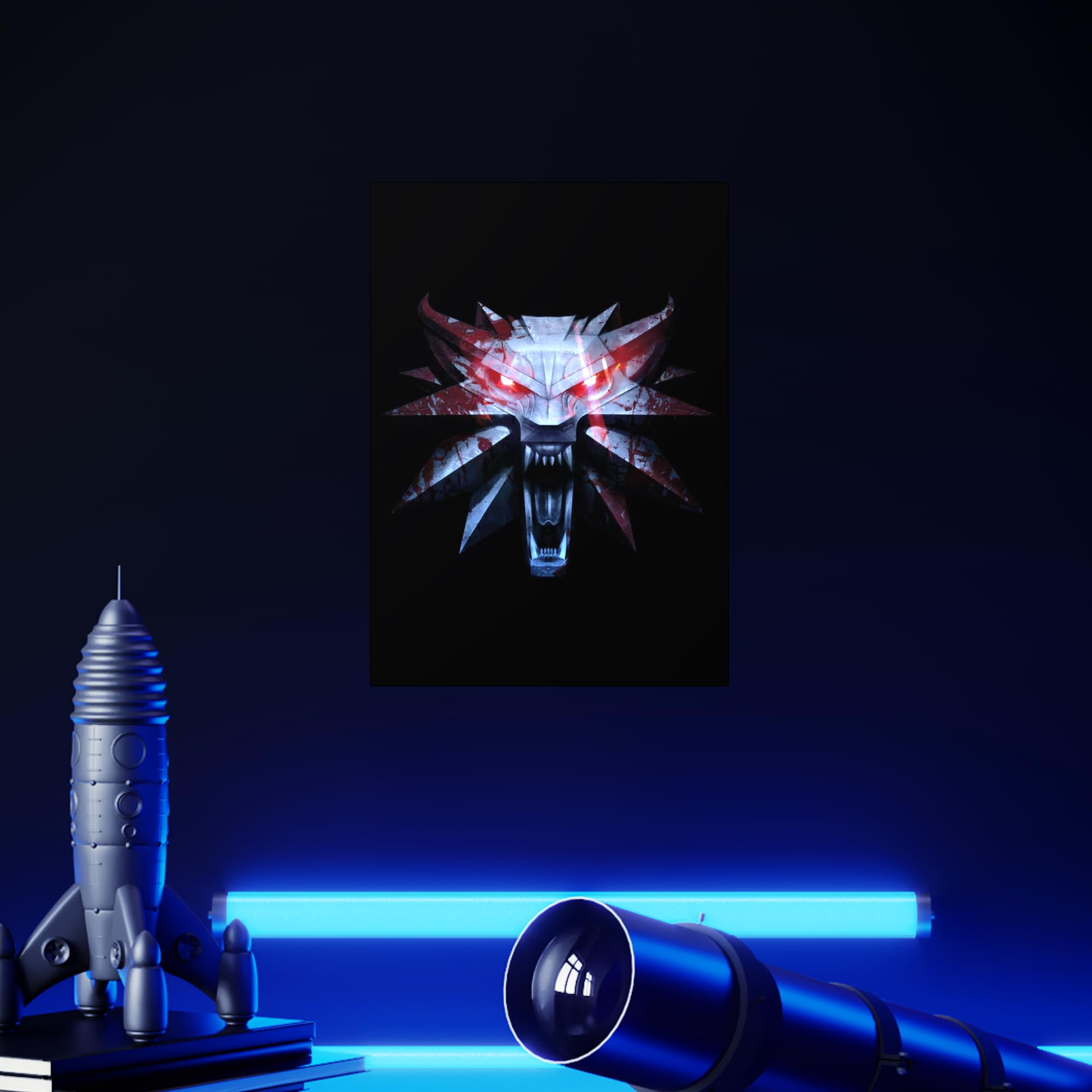 Displate Poster In Metallo - Decorazioni da Parete Decorazione Murale - Witcher 3 - Medallion - 32 x 45 cm Matt
