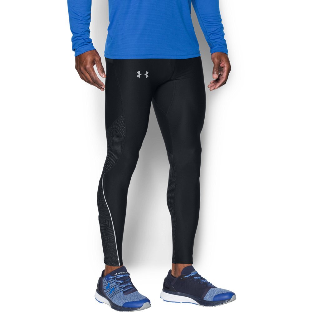 Under Armour Men's No Breaks Printed Run Leggings, Black (001)/Reflective, Small