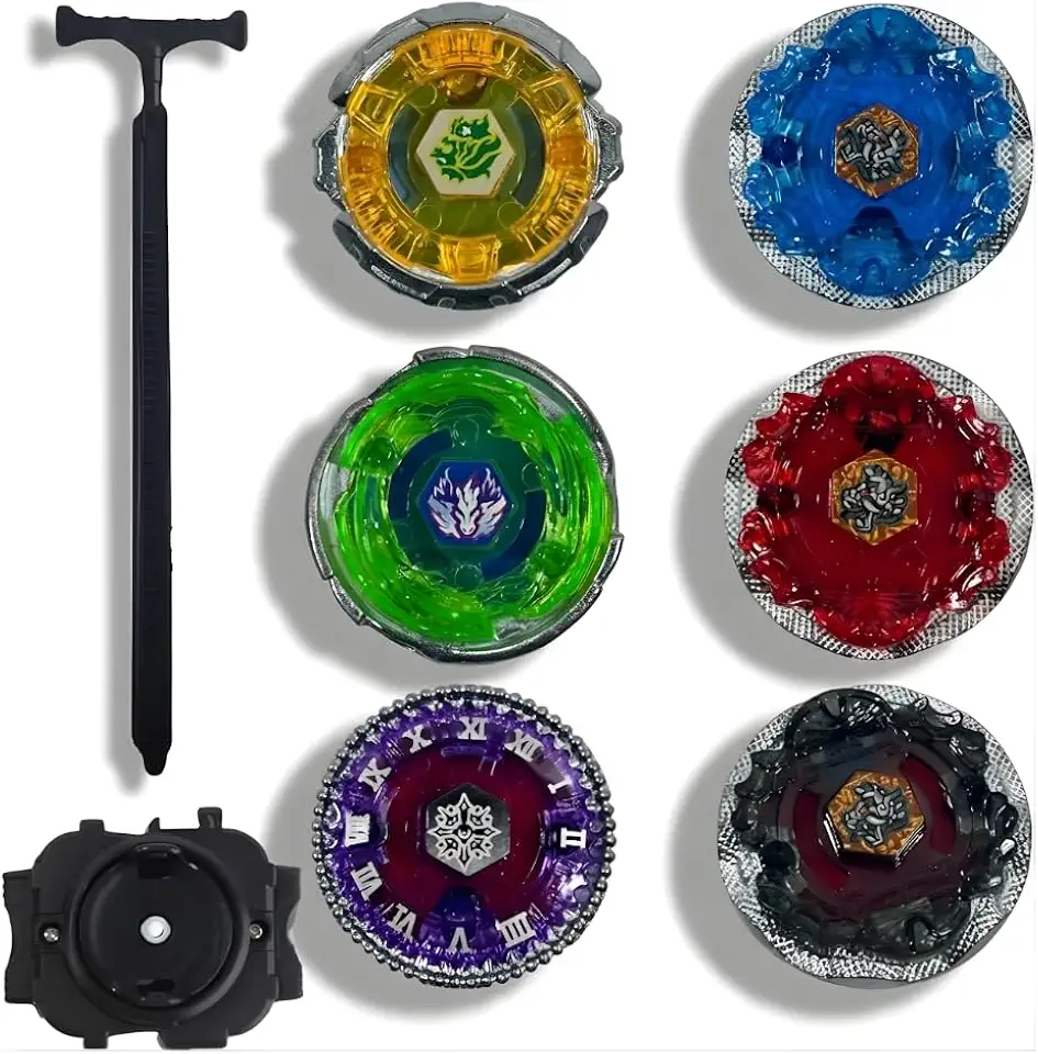 KIT Pião de Metal, Bay Blade, Pião Com Lançador, Pião Com Luz, Brinquedo De Metal Giratório, Tornado Extreme, Blay Blade (2)