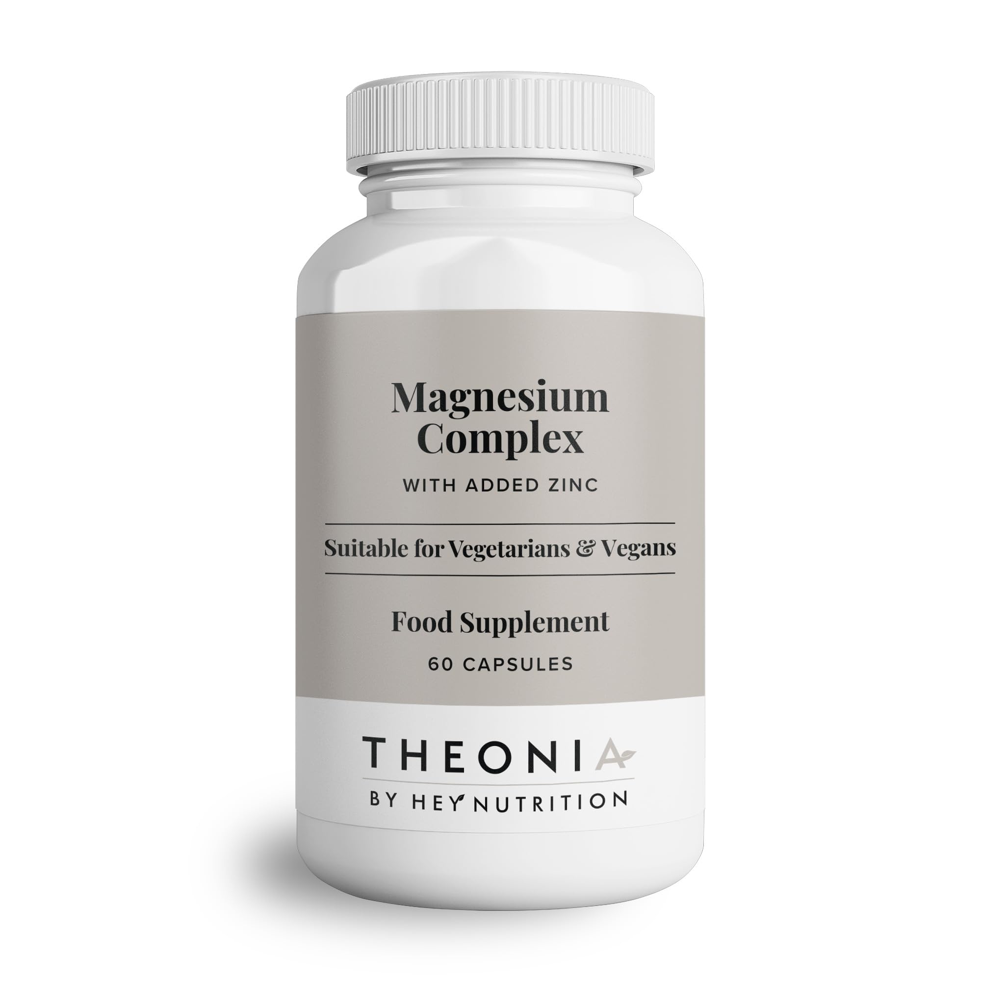 Theonia Magnesium Complex High Strength 205mg Supplement - Zinc, Vitamin D3 - Muscle & Bone Health, Nerve Function & Energy Support - UK Manufactured - Non-GMO - 60 Vegetarian Capsules