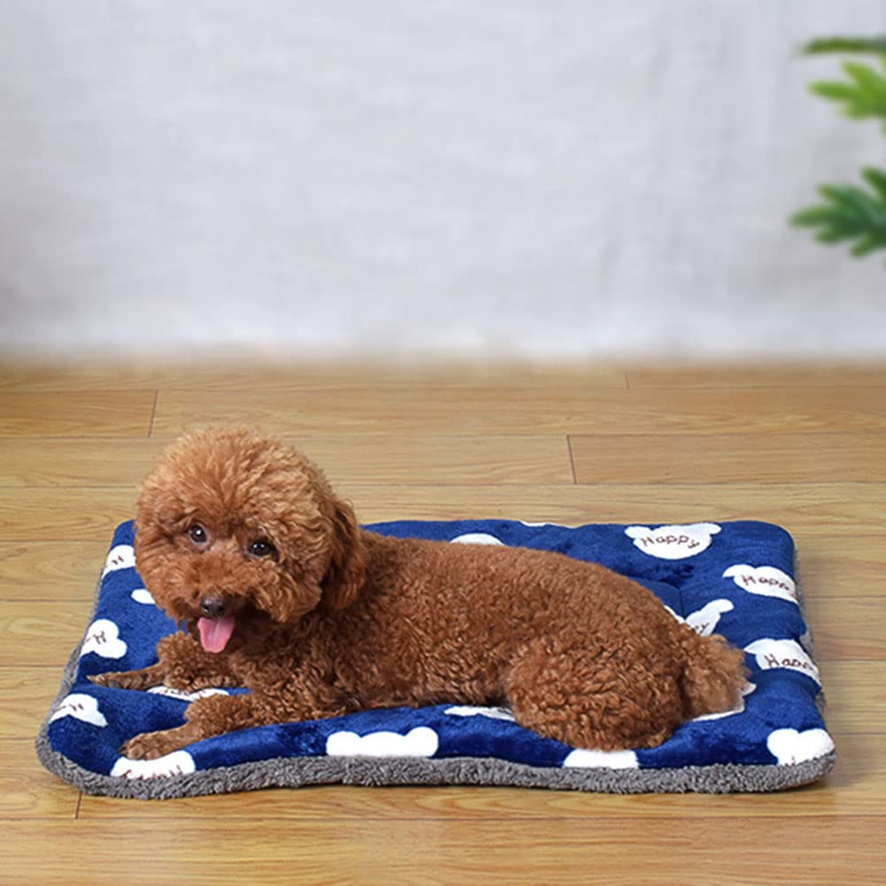 DAIHAN Dog Bed Mattress Multipurpose Machine Washable Cat Bed Blanket Puppy Mat Cushions for Small/Medium/Large Dogs and Cat Cages,Navy,110x80cm