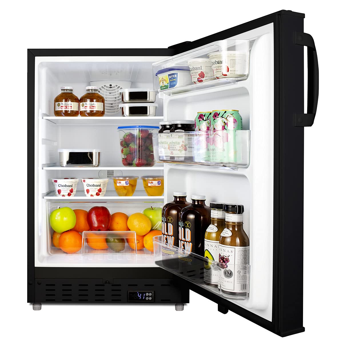 Summit Appliance ALR47B Built-in Undercounter ADA Compliant Residential All-Refrigerator in Black with Door Storage, Interior Light, Open Door Alarm, Adjustable Thermostat and Automatic Defrost on Fridge.com