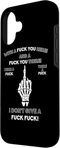 Vista 86 de Funda para iPhone 13 Pro Max Skeleton Middle Finger F You Pun Humor para adultos