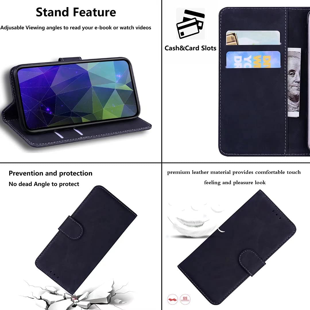 Custodia Xiaomi 12 Pro / 12S Pro in Pelle Litchi | Cover Portafoglio Nero