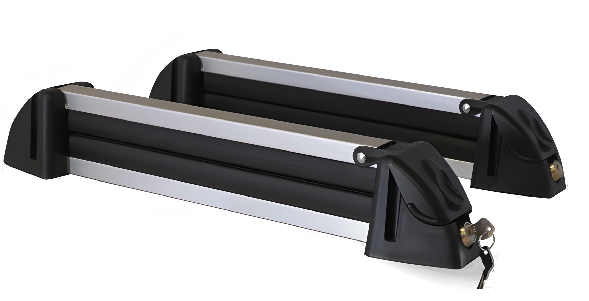 Barres de toit CRV120A + porte-skis / porte-skis en aluminium - 4 paires de skis compatibles avec Dacia Sandero Stepway II à partir de 2013