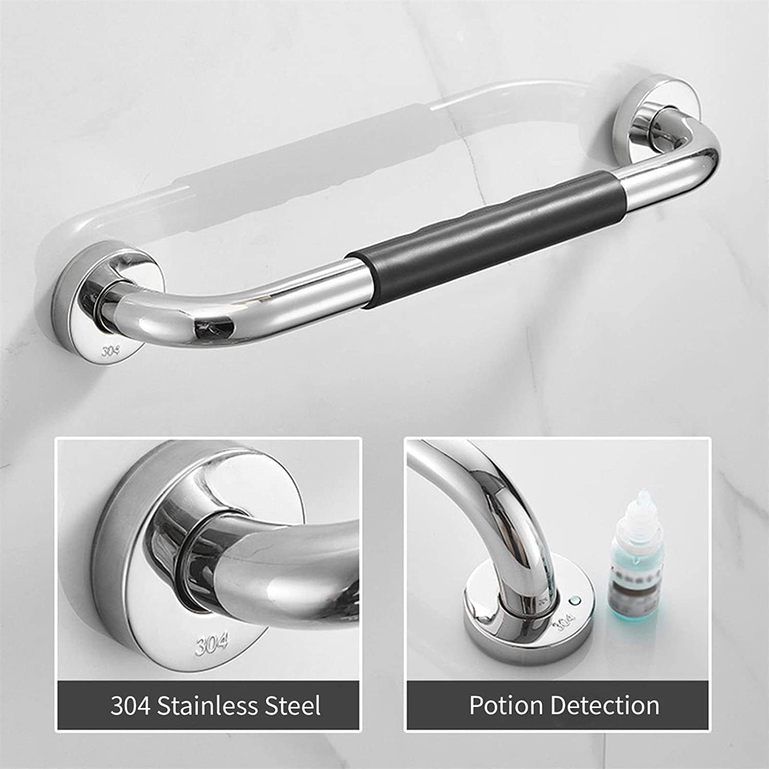 Bath Handle Towel Rail Handle Handrail Grab Bars Tub Hand Grip Stainless Steel Safety Toilet Support Rail Disability Aid Bathroom Accessories (Color : 43cm)