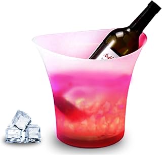 Techomey LED Cubitera para Fiestas, 5L Champagne Cubitera con Multi Colores Cambiantes para Casa, Bar, Exterior, Cubitera para Enfriar Champagne, Vino, Bebidas