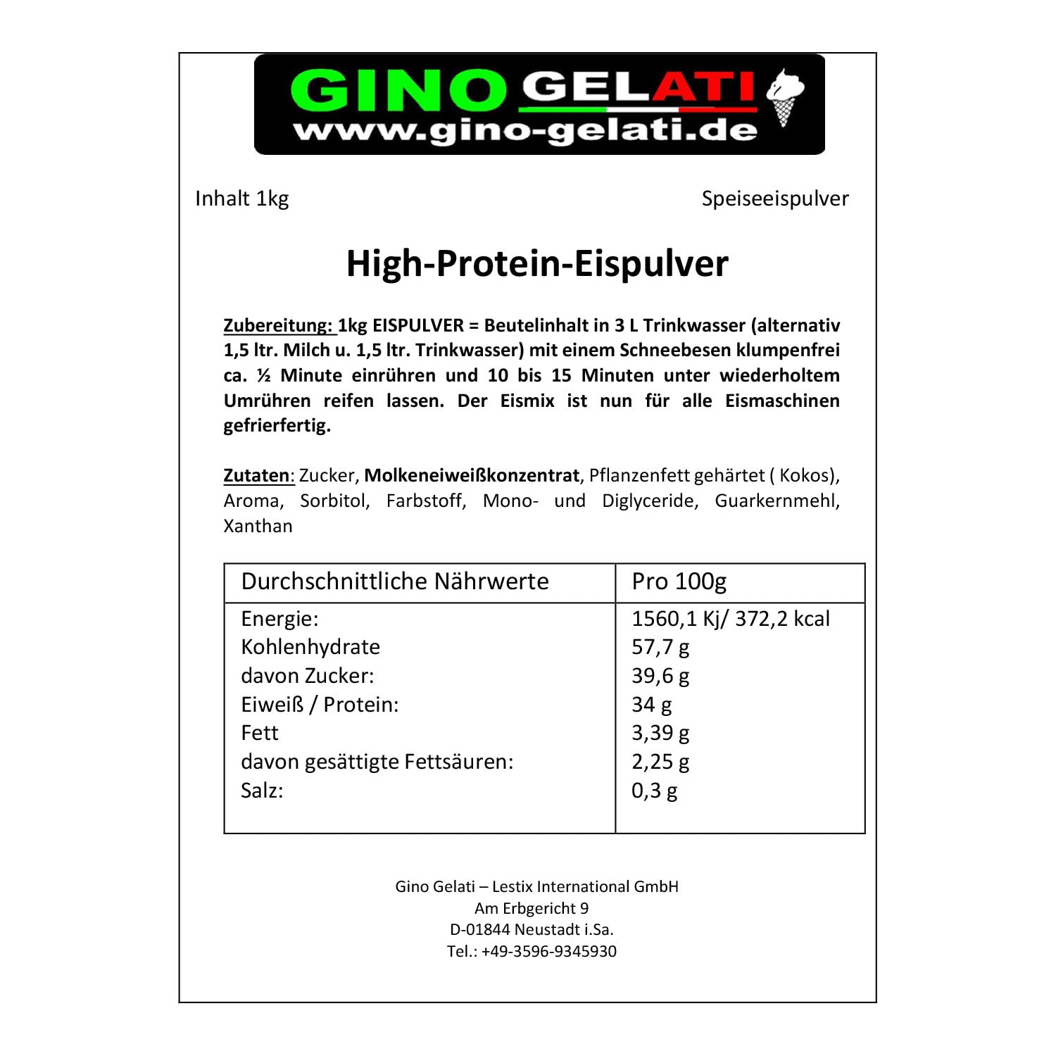 Gino Gelati Proteineis Pulver mit verschiedenen alkoholgeschmäckern, intensiver Geschmack, Made in Germany, alkoholfrei, schnelle und einfache Zubereitung (100 Kg, Bier)