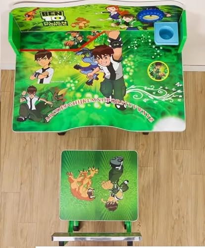 Wood Mlu Baby Desk Kids Study Table And Chair Height Adjustable For Kid's Age Between 2-11 With 8+1 Socket Extension Board, Multicolour - Image 3