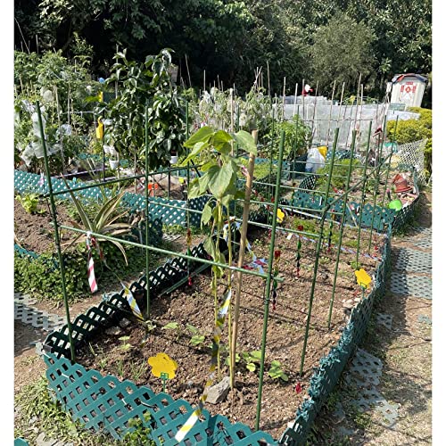 G-LEAF Sturdy Metal Garden Stakes 5 ft Plastic Coated Steel Tube Plant Sticks for Tomato,Cucumber,Strawberry, Bean,Tree,Pack of 50