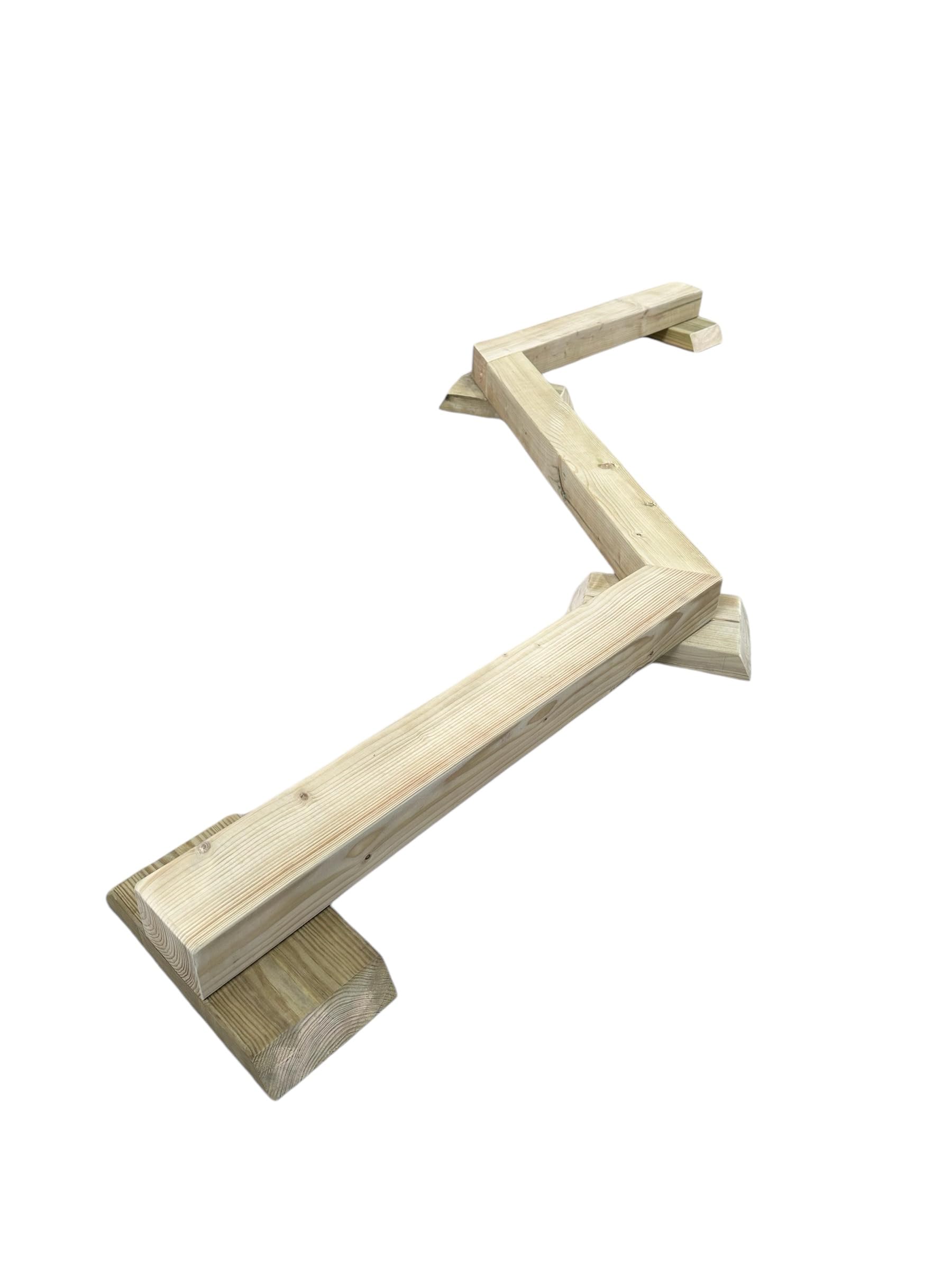 Wooden Zig Zag Balance Beam for Outdoor Exercise, Childrens Play Balance Beam.