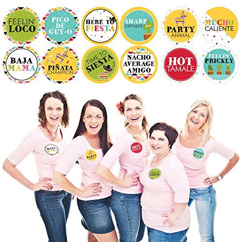 Let's Fiesta - Mexican Fiesta Name Tags - Party Badges Sticker Set Of 12 #TOP1