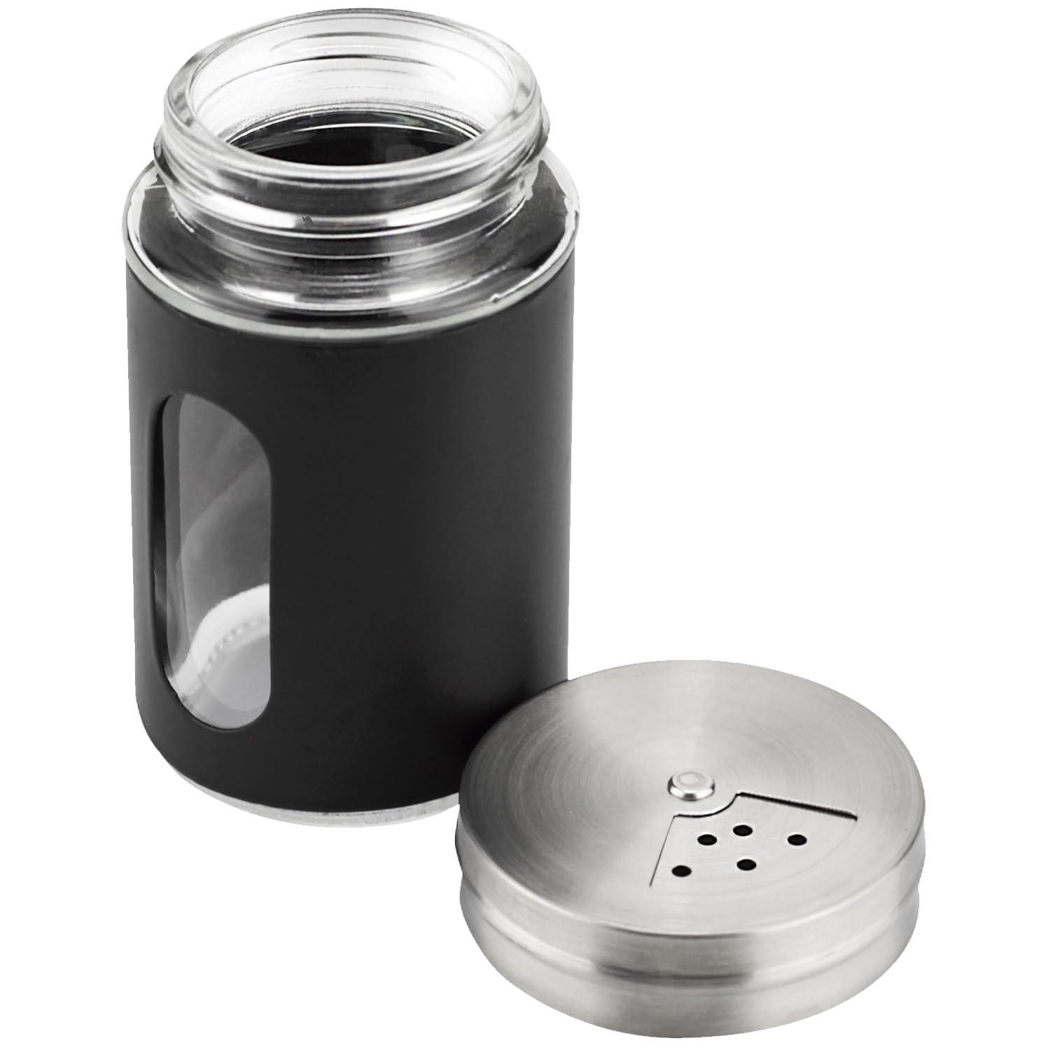 Magefesa Balance 0.07 Qt Black Salt and Pepper Shaker – Durable, Easy-Pour Design, Ideal for Spices, Herbs, and Seasonings, Compact and Convenient
