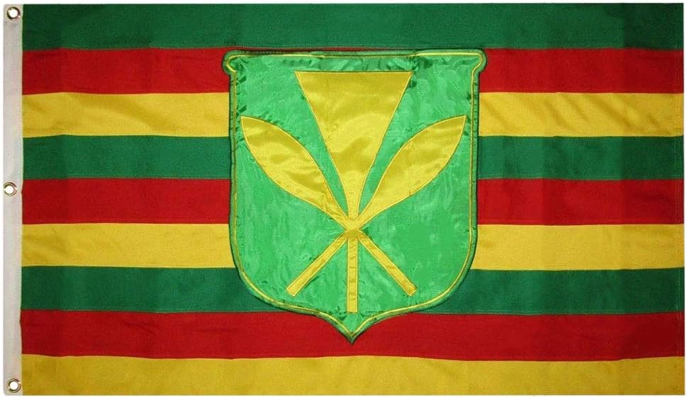 Trade Winds 3x5 Kanaka Maoli Hawaiian Premium Quality Heavy Duty Fade Resistant Nylon Embroidered Flag 3'x5' Grommets 3 Clips