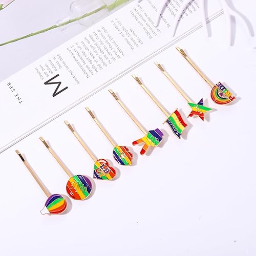 Miniatura 2 de Pinzas para el cabello arcoíris de 2 pulgadas, pinzas para el pelo del orgullo, lindas pinzas para el cabello para niñas, accesorios para el cabello