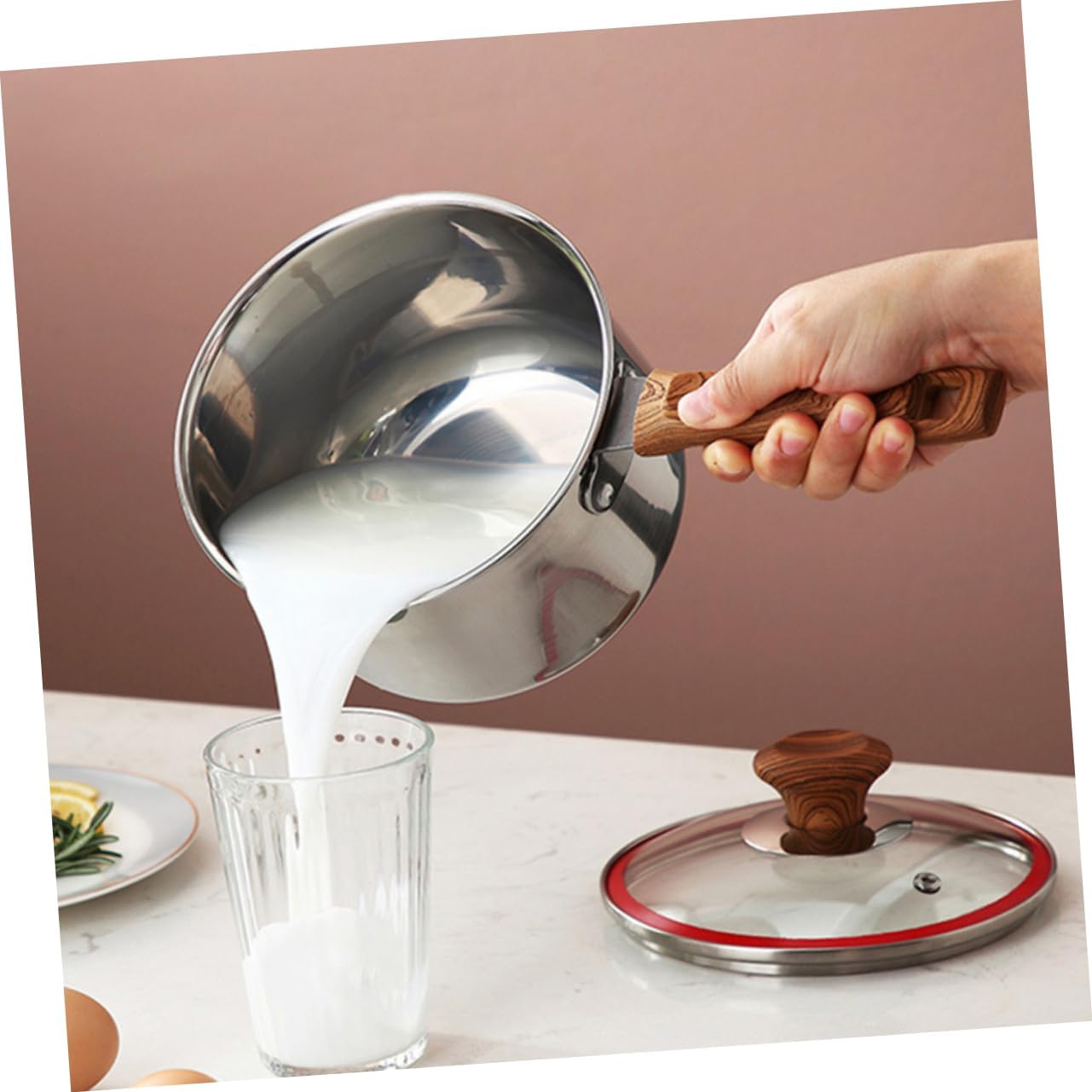 BESPORTBLE Pot with Lid Saucepan for Soup and Stews Single Handle Cooking Pot for All Stoves for Everyday Cooking