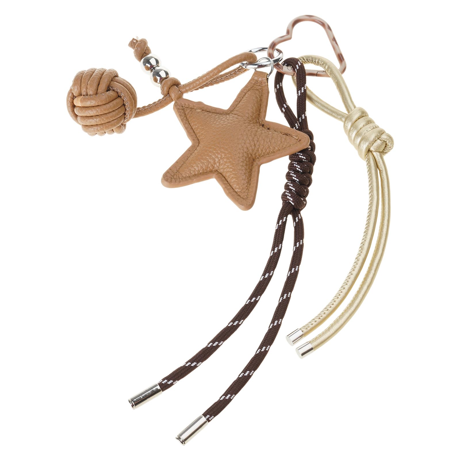 Maxtonser Handmade Brown Khaki Leather Star Bag Ornament Unique Purse Decoration Adds A Touch Of Elegances To Everyday Outfits