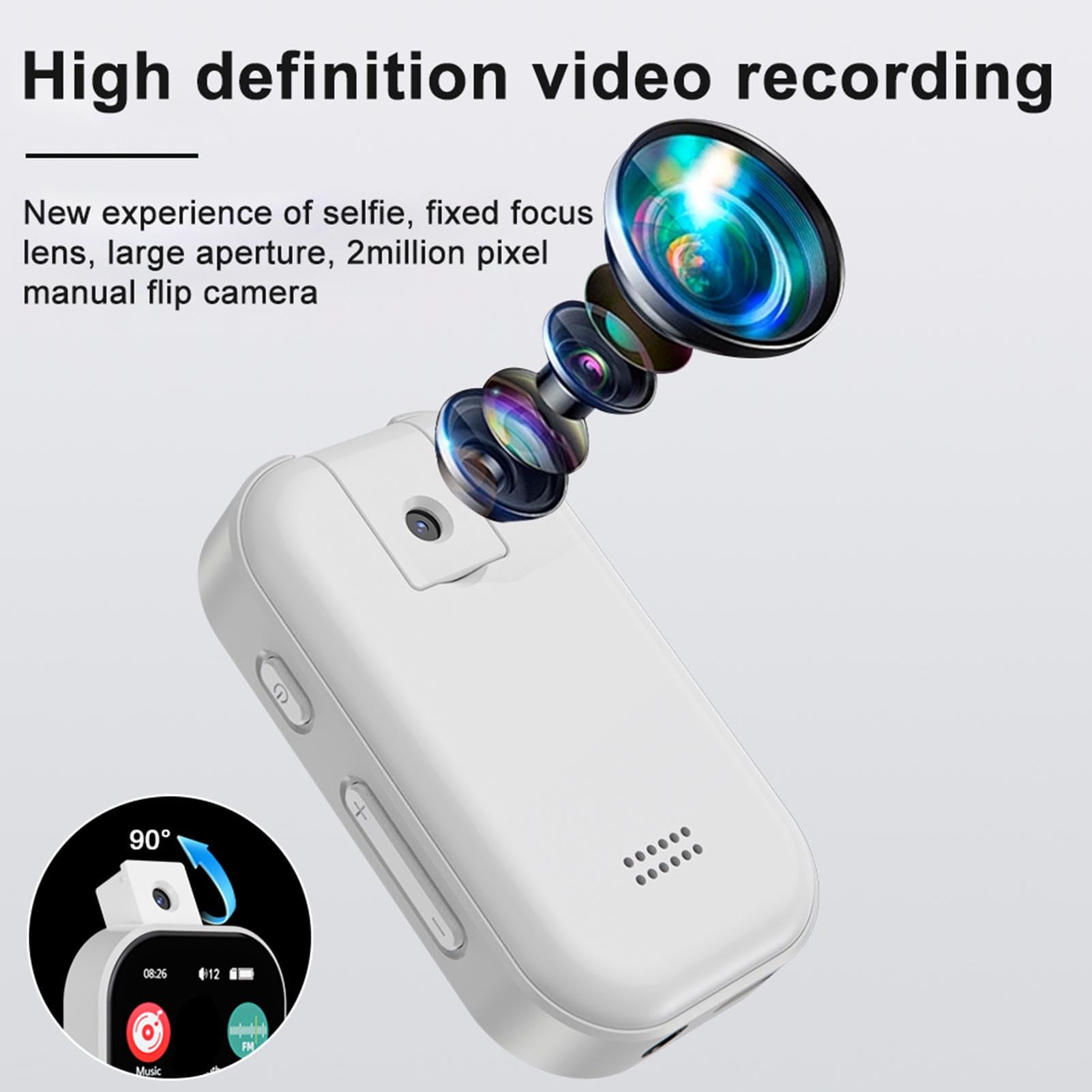 Reproductor MP3, 5.4 con Pantalla Táctil de 2.01 Pulgadas, Memoria Ampliable de 128 GB, Altavoz HiFi para Amantes de la Música y la Fotografía (con Tarjeta de Memoria de 128G)