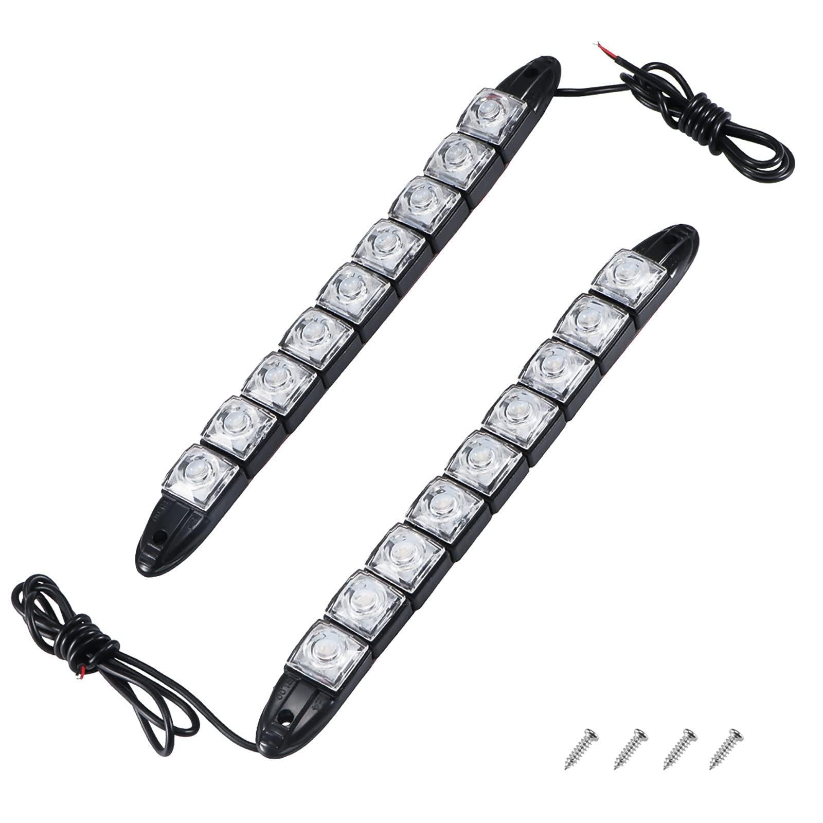 ALLOMN Boat Navigation Light, 2PCS 9W DC 12V 9 LED Navigation Lamp Underwater Boat Yacht Light White Blue Marine Light IP67 Waterproof Bendable, Strong Double Sided Adhesive, With Screws (Blue)