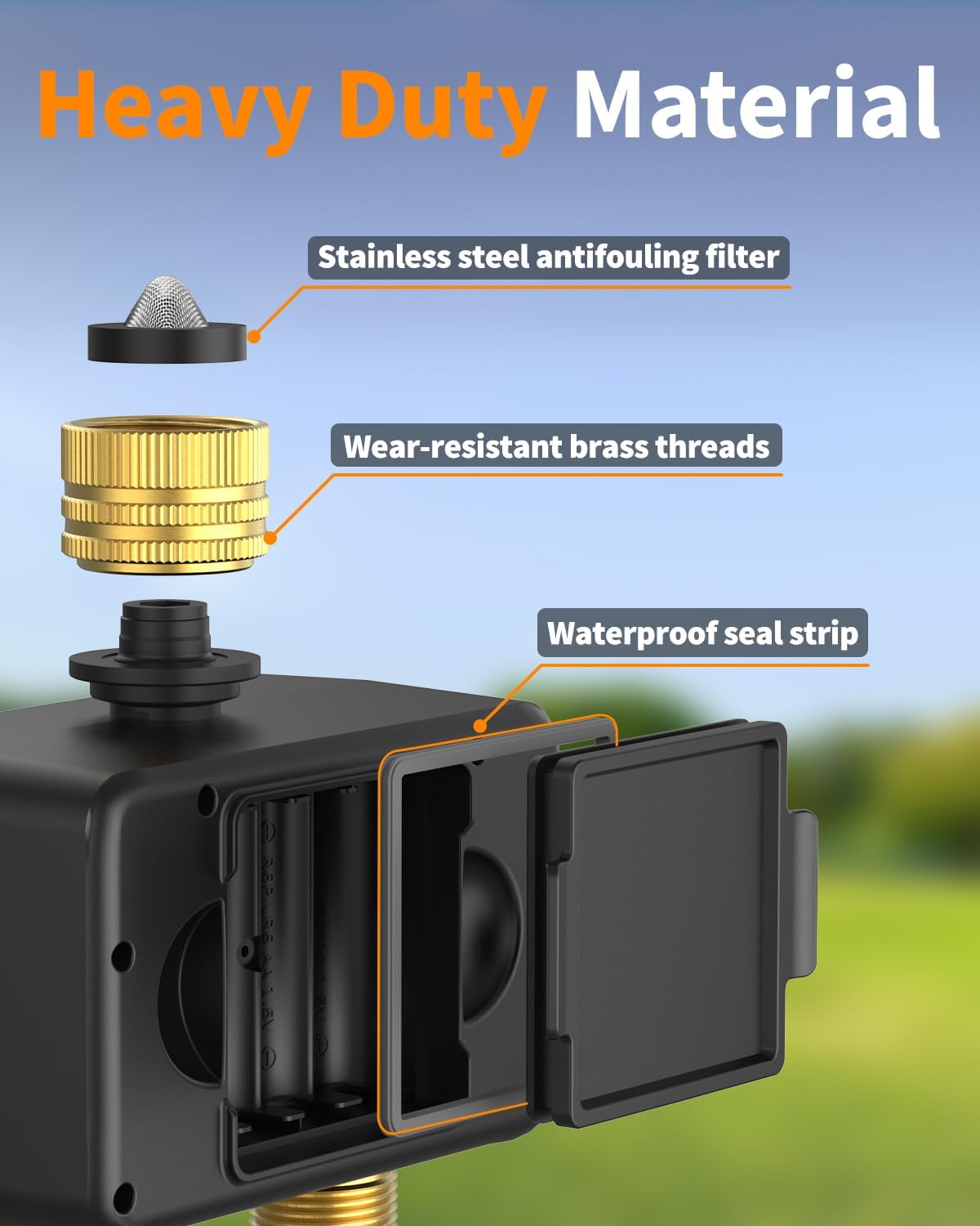 Diivoo WiFi Sprinkler Timer showing internal components for leak prevention