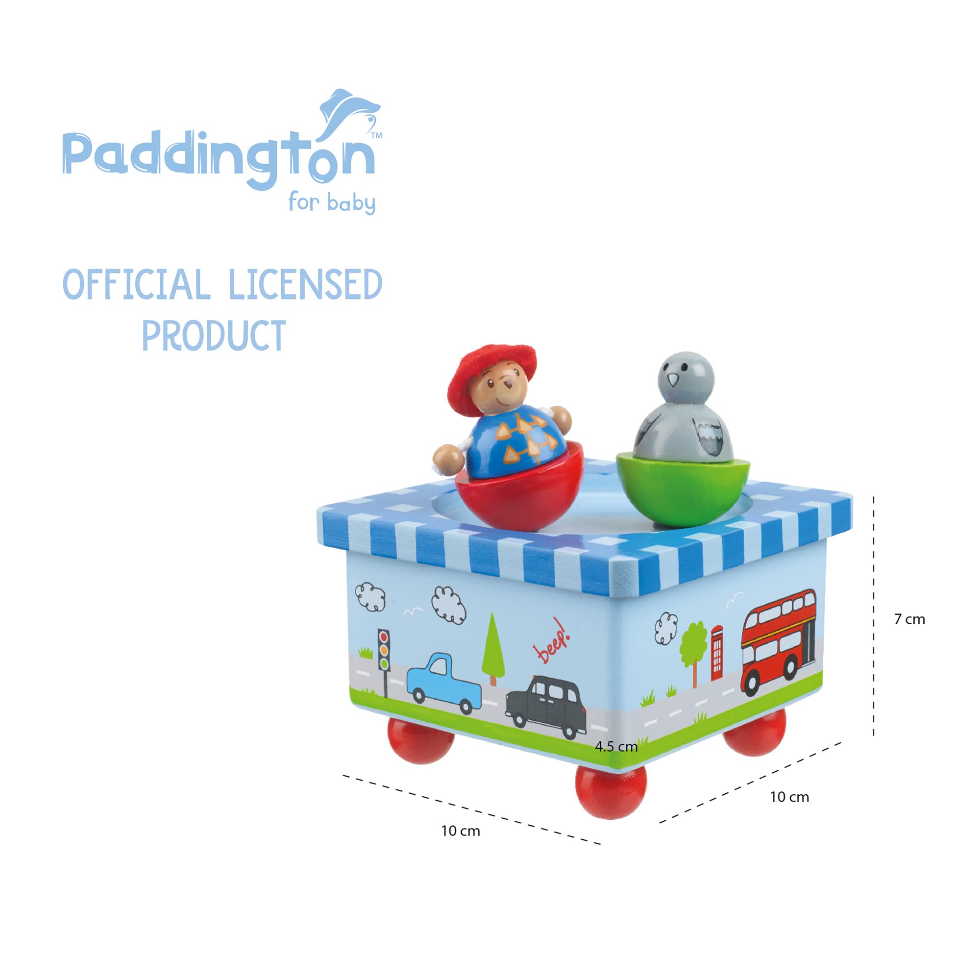 Orange Tree Toys Paddington Bear Toy - Paddington Wooden Music Box, Musical , Toddler and Perfect Baby Gifts for Nursery - Early Development & Activity - Official Licensed Paddington Gifts