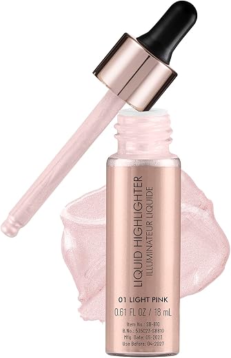 Swiss Beauty Drop &amp; Glow Liquid Highlighter | Face Makeup | Illuminating Liquid Highlighter With Dewy Finish | Shade -Ligh...