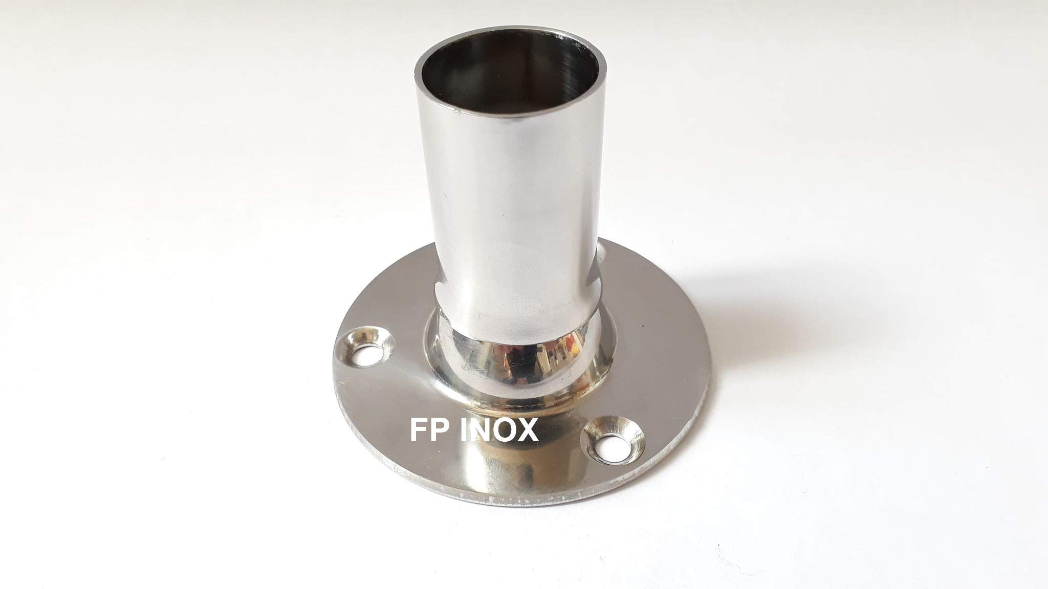 Platine Ronde INOX 316 - Diamètre 25mm - Angle 60° - Pour Tube Acier