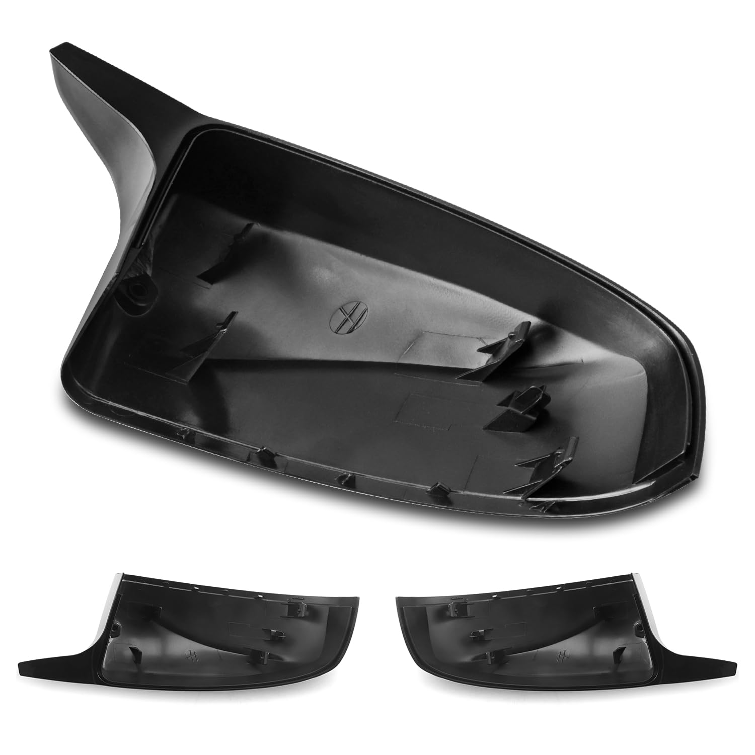 Coques de Rétroviseurs pour Voiture, Porte Latérale Aile Rétroviseur ABS Compatible avec X5 X6 E70 E71 2007-2013, Noir brillant, 1 Paire