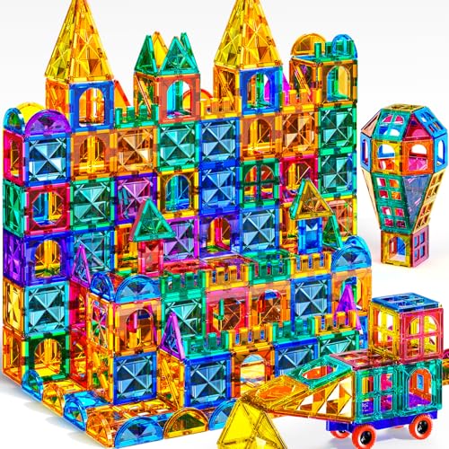 Temi YF-010 Magnetic Tiles,Building Blocks, Magnets Building Set, Learning And Education Toys Christmas Toy Gift For Ages 3 4 5 6 7 8+ Year Old Toddler Kids Boys And Girls cover