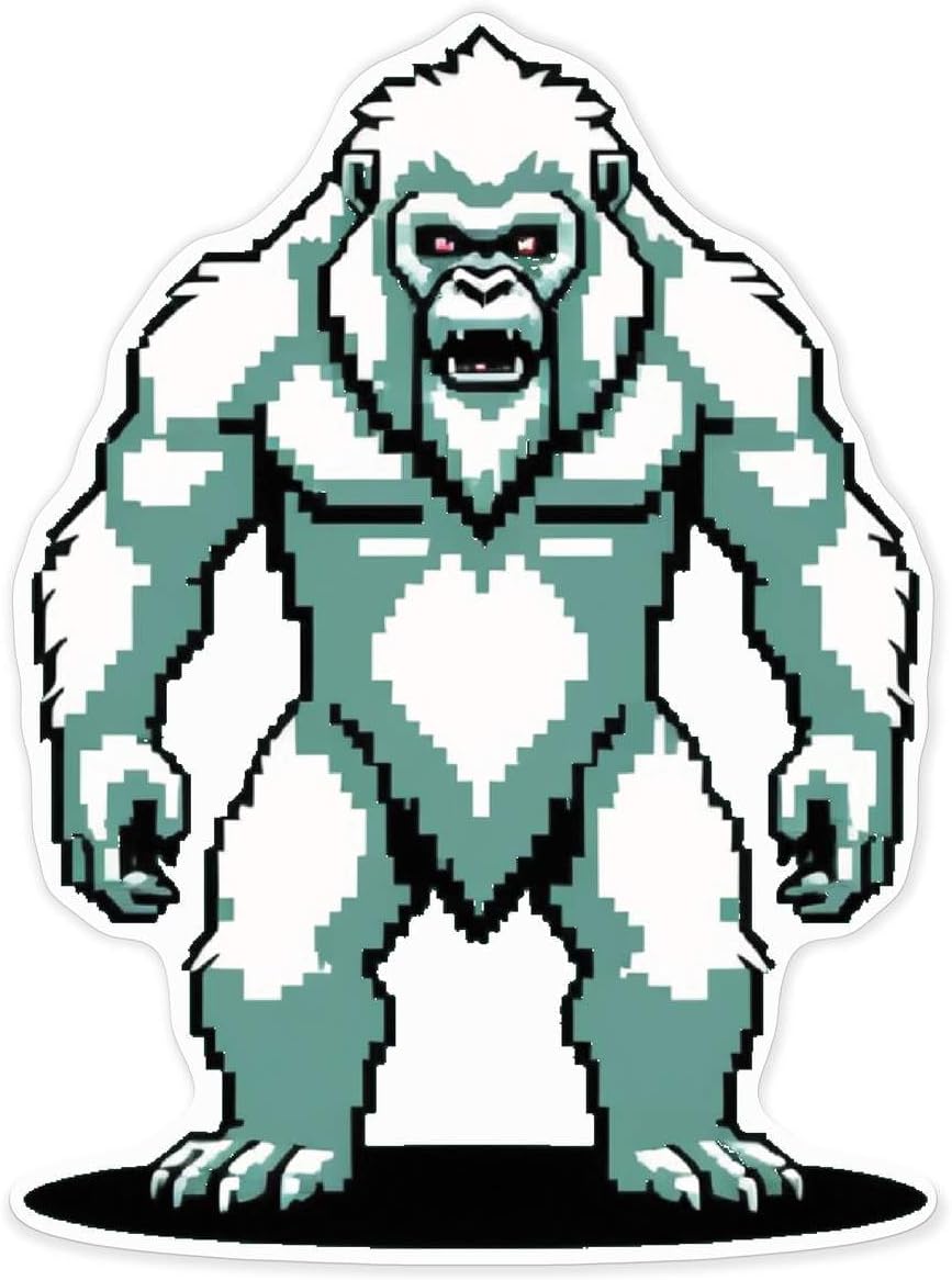 Azeeda 'Elusive Yeti' White Premium Vinyl Decal Sticker – Waterproof, Durable & Easy to Apply - Ideal for Car Bumpers, Windows, Bins and More (DW00167959)