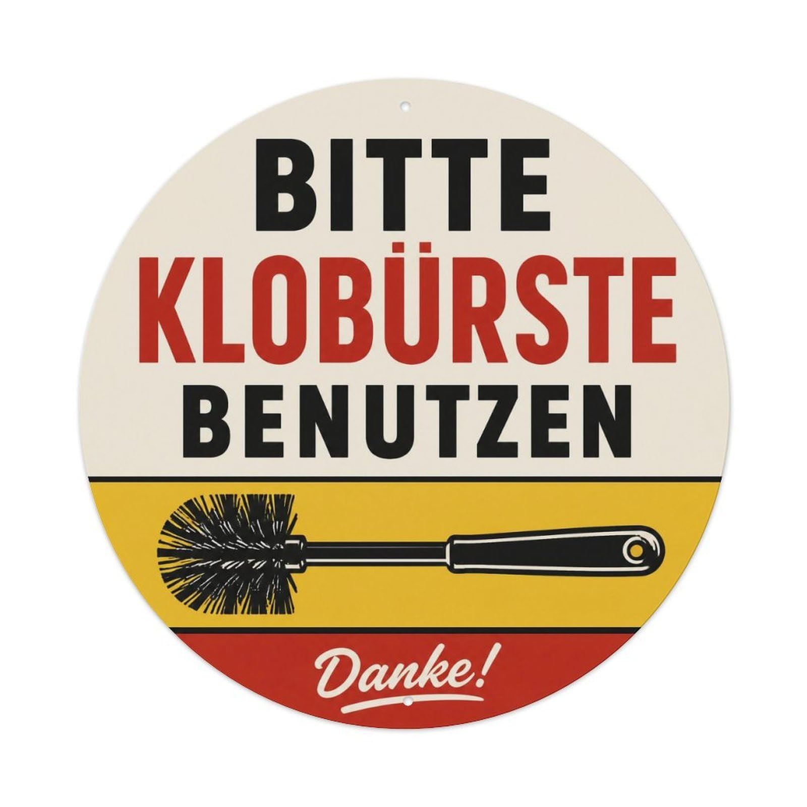 Olyhtr 8X8inch Classic Style Use Toilet Brush German Heritage Typography Restroom Metal Tin Sign