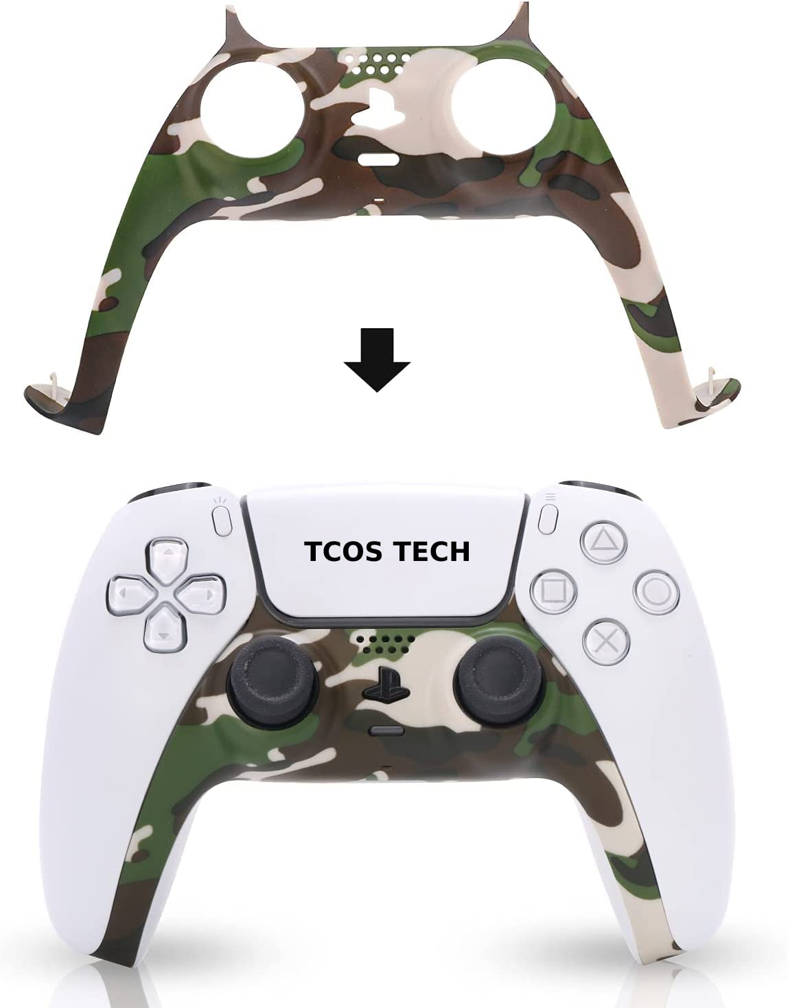 TCOS TECH PS5 Faceplate Decorative Strip Case Cover for PS5 Controller, PS5 Controller Skins Replacement Shell Color Replacement DIY Decoration Accessories for PS5 Controller Panel - Camo Green (B0BXYT5ZQT) Amazon Price History, Amazon Price Tracker