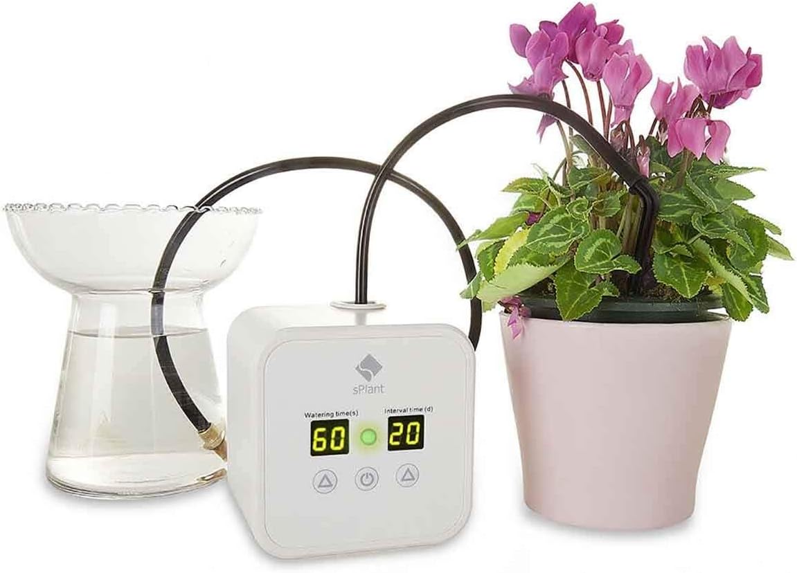 DIY Micro Auto Drip Irrigation Kit,Self Irrigation System,Watering Timer,Plant Watering Can,30-Day Watering Interval Time Setting,Self-Watering Stakes,Vacation Plant Watering System for Indoor