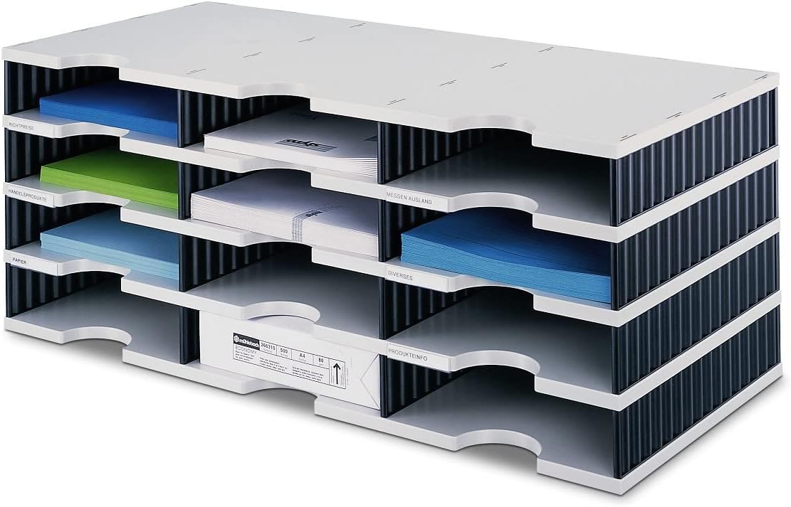 Styro Modular Sorting System 12 Compartments W723xD331xH293mm Grey and Black Ref 268-0304.98