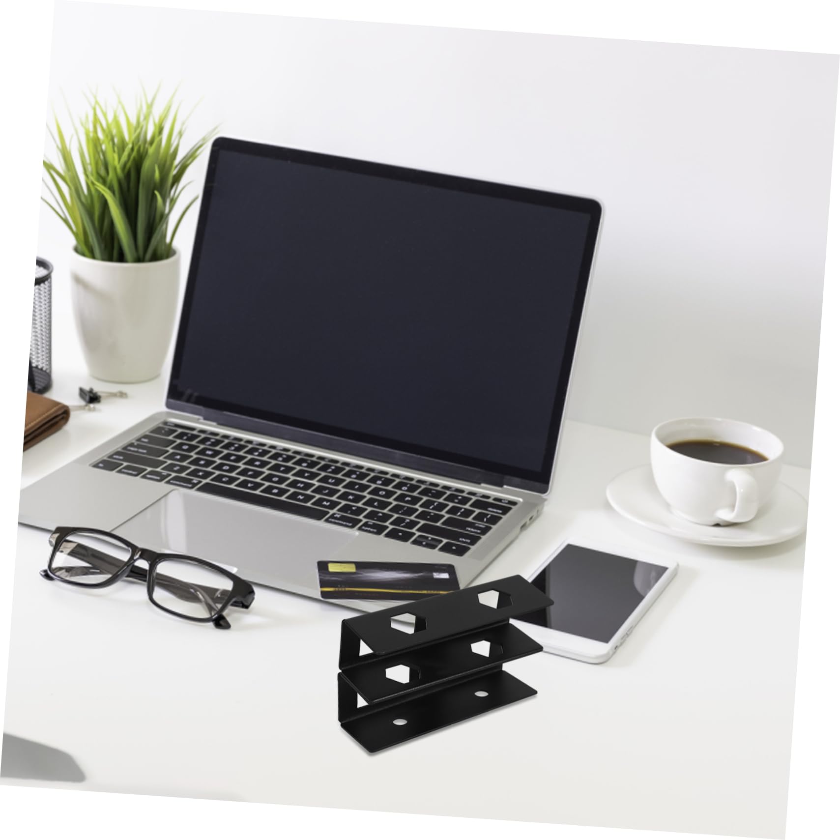 3 Juegos Soporte Escritorio para Laptop Montaje de Doble Capa Organizador de Espacio para Computadoras Incluye Tornillos Compatible con Laptops Teclados y Cajas de Cable