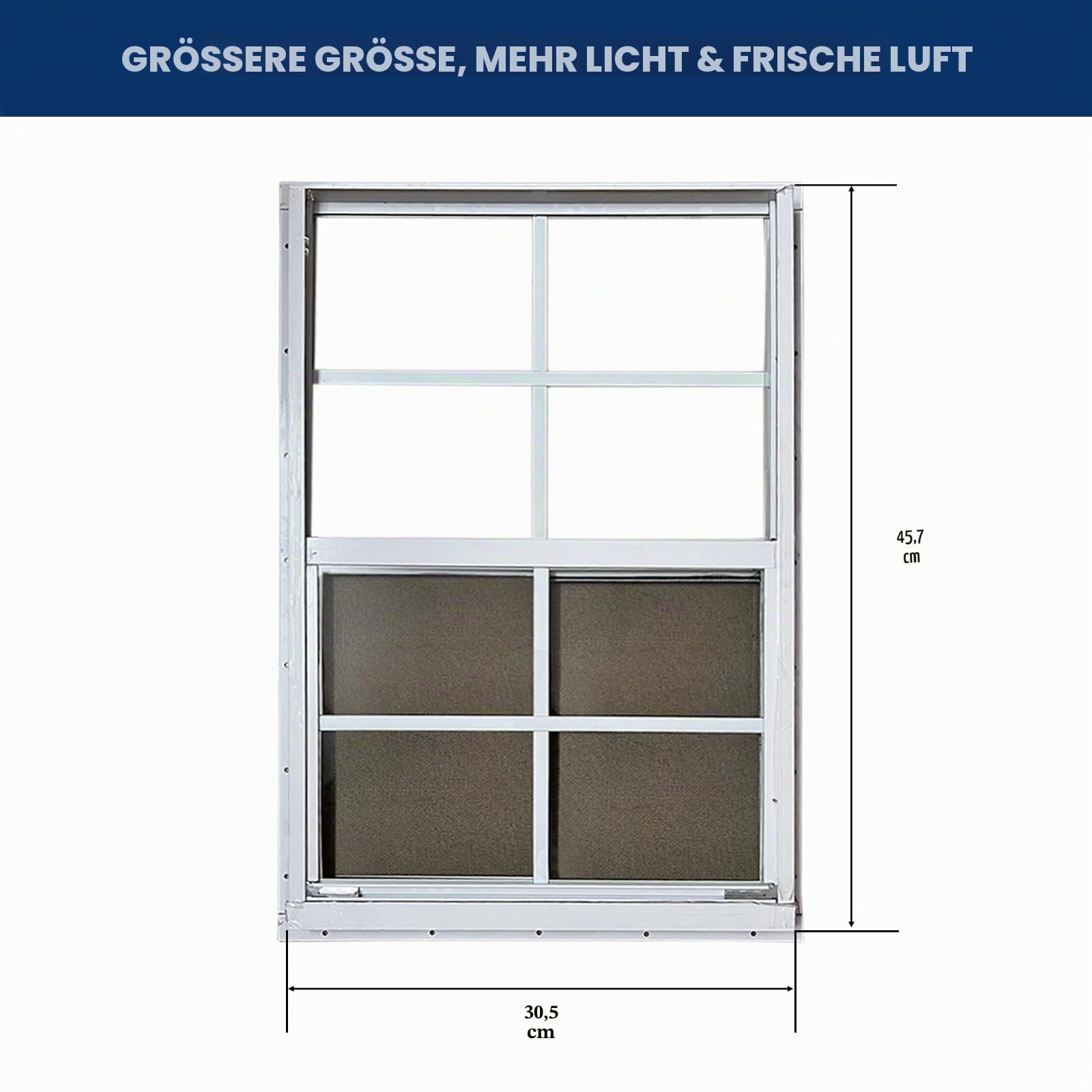 Hryan 30,5 x 45,7 cm Schuppenfenster für Hühnerstall, Spielhaus und Wohnmobil, weiße Schuppenfenster für Außenhäuser, Wohnmobil, Garage und Gewächshaus