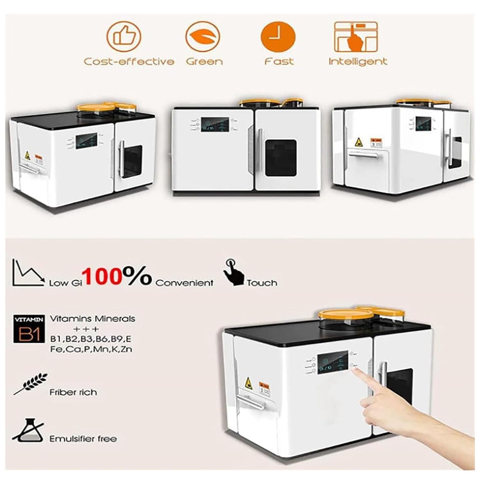 Maszyna do pieczenia chleba 1800 W, maszyna do wypieku Rotimatic Roti, maszyna do wypieku Roti Home, inteligentny ekran dotykowy, 20 chlebów na raz, tortille i pity do restauracji