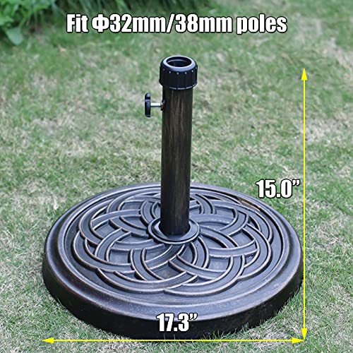 Orgrimmar Umbrella Base 26.5lbs Outdoor Living Heavy Duty Round Antiqued Patio Market Umbrella Base