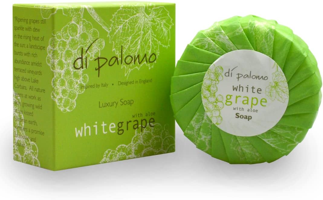 Vegan White Grape & Aloe Luxury Soap Bar - 100g Hand Soap Moisturising Skin Care Ladies & Mens Luxury Soap Bars For Women & Men. Italian Hand Wash Vegan Soap