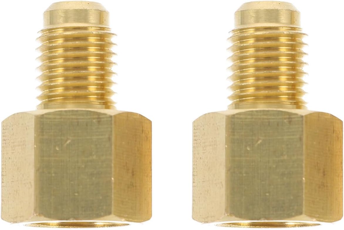 2pcs Copper Air Conditioning Vacuum Pump Converter Adapter Golden