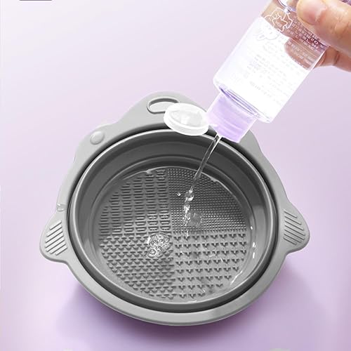 Miniatura 5 de Tapete de limpieza de brochas de maquillaje, cepillo de limpieza de maquillaje de silicona, herramienta de lavado portátil, limpiador de brochas