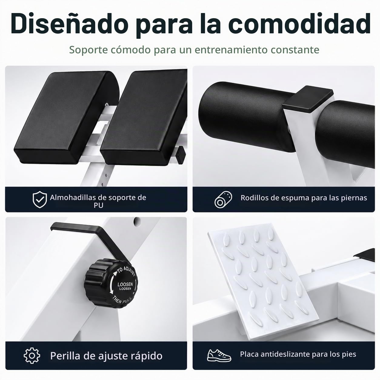 Banco de hiperextensión para silla romana, máquina de extensión de espalda ajustable para núcleo, espalda baja, glúteos, isquiotibiales, banco de abdominales de acero resistente con 7 niveles de