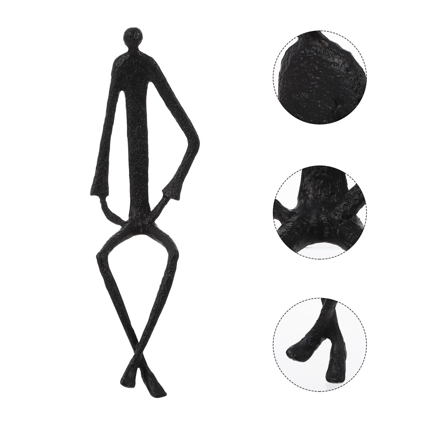 ABOOFAN Escultura Abstracta de Hierro Negro, Adorno Elegante de Escritorio