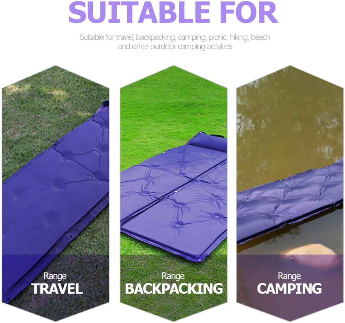 Self Inflating Camping Mat with Compact Design and Reliable Polyester PVC Material, Portable Sleeping Pad for Hiking and Travel Outdoor Supply